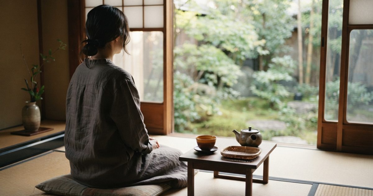 窓辺で静かに休む人の後ろ姿