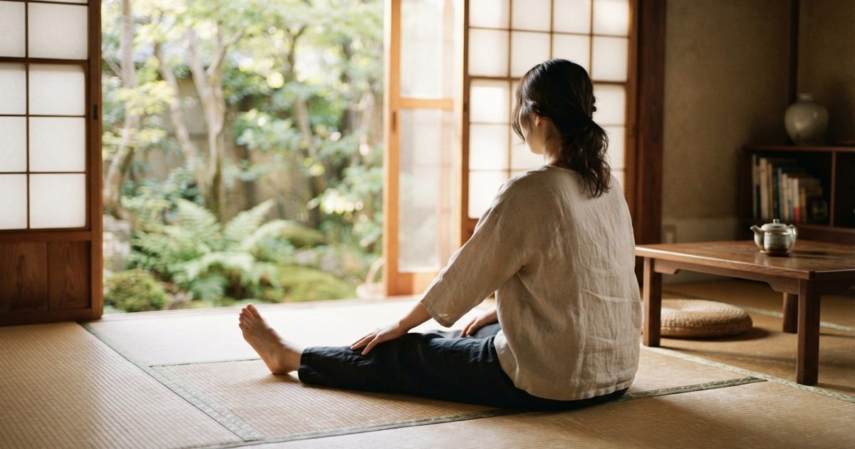 日当たりのよい部屋で静かに脚を伸ばす様子