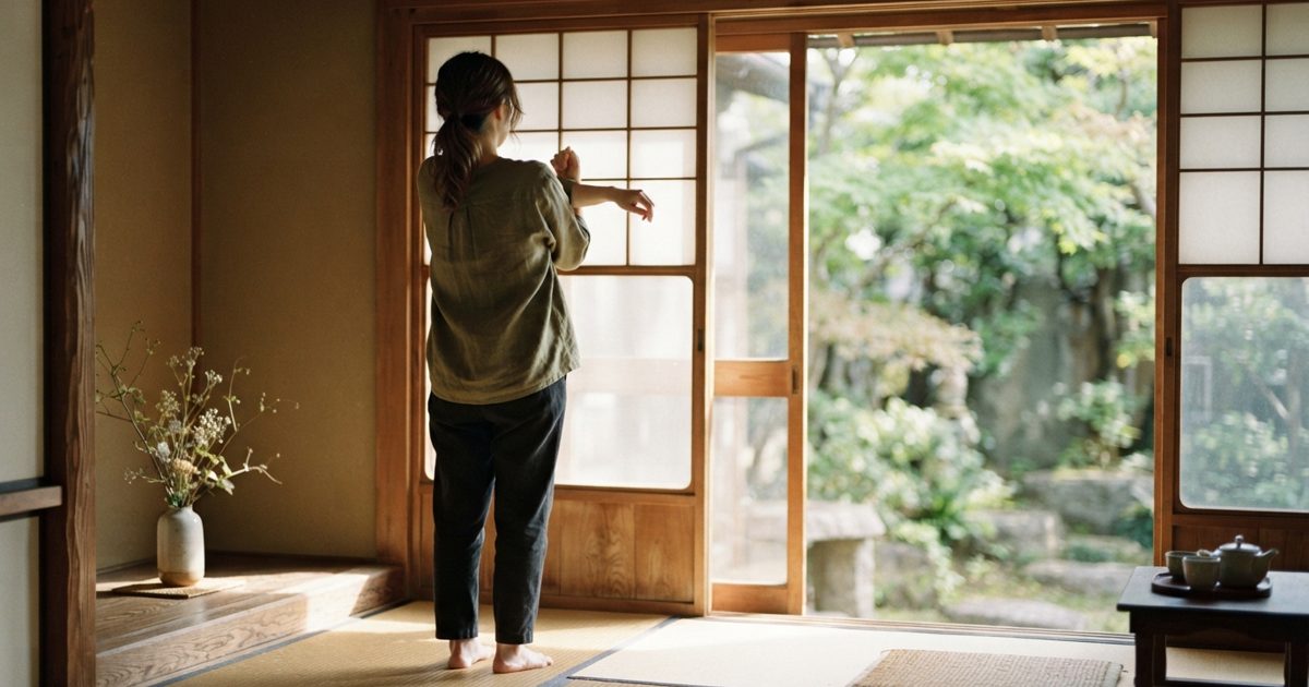 日当たりのよい窓辺で肩の力を抜いてくつろぐ様子