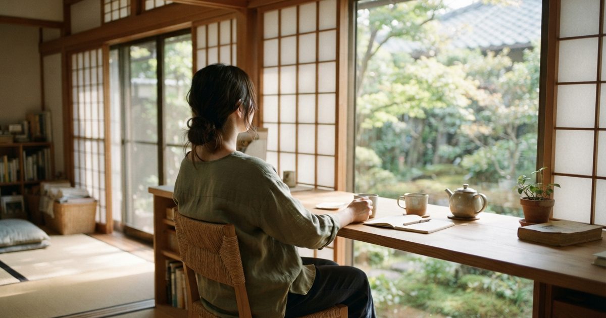 窓辺の明るい光のなかで穏やかに過ごす様子